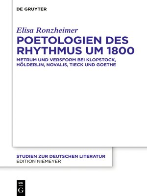 cover image of Poetologien des Rhythmus um 1800